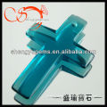 blue glass cross gemstones with hole GLSP1601